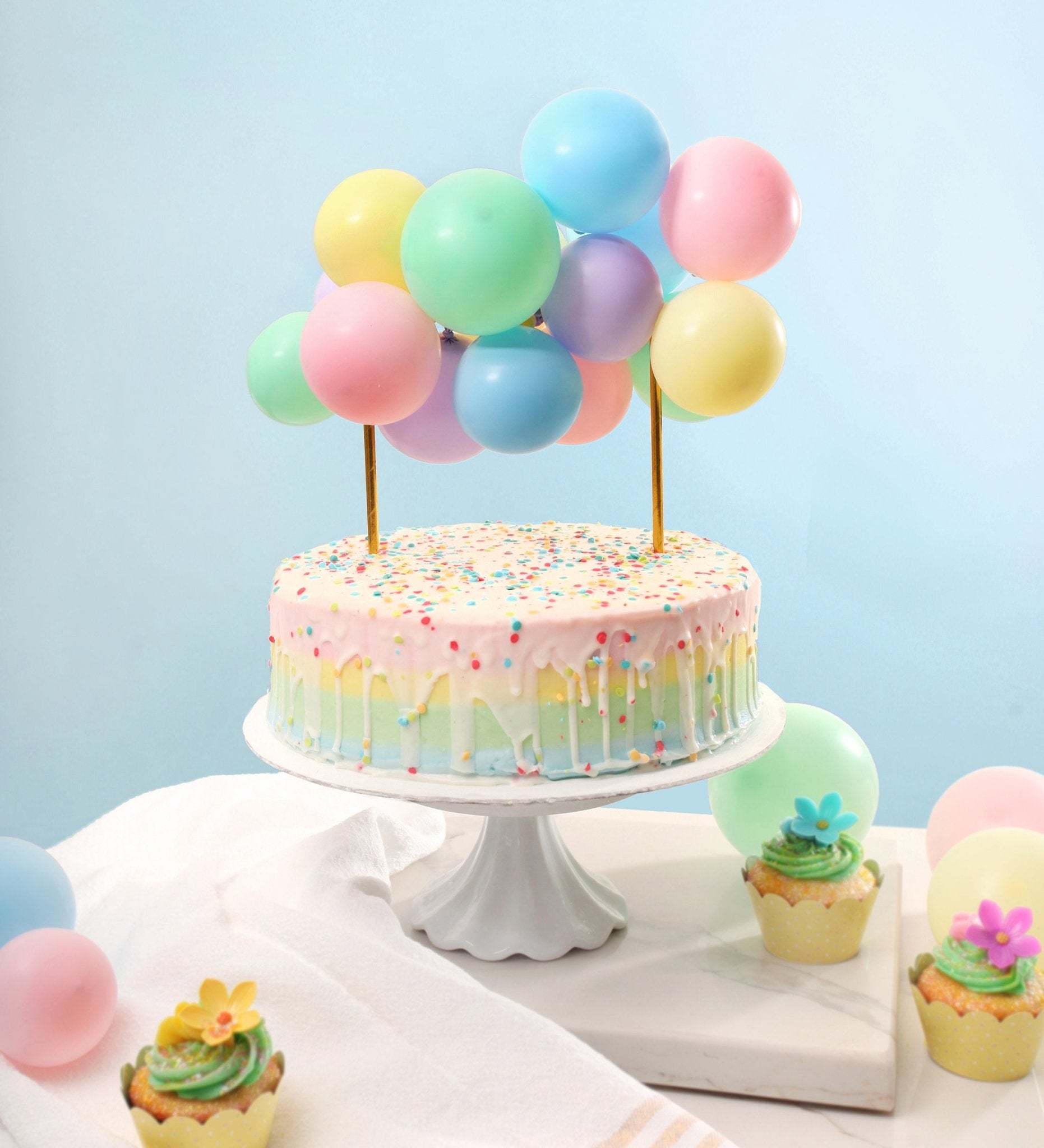 Unicorn Cake Topper Kit Cloud Rainbow Balloon Happy Birthday Banner Cake  Decoration For Boy Girl Kid Birthday1setmulticolor