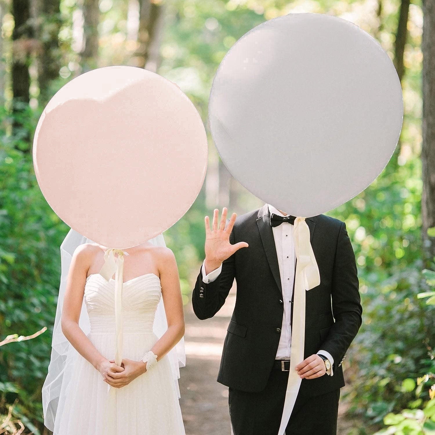 (2 foot) Giant Neutral Balloons in Gray, White, Blush, Mauve, or Mocha 24" - Ellie's Party Supply