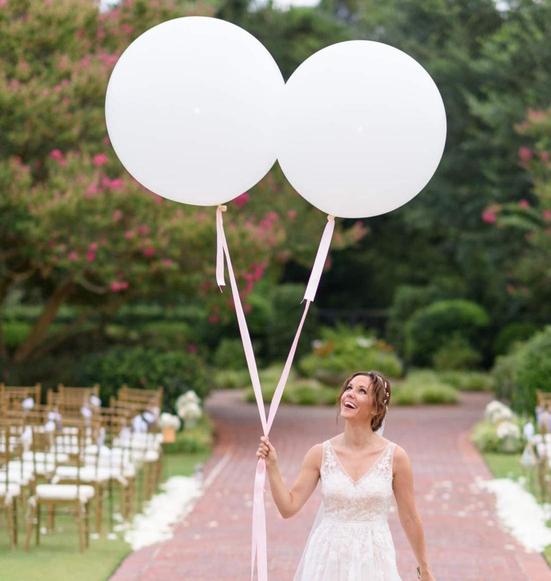 (2 foot) Giant Neutral Balloons in Gray, White, Blush, Mauve, or Mocha 24" - Ellie's Party Supply