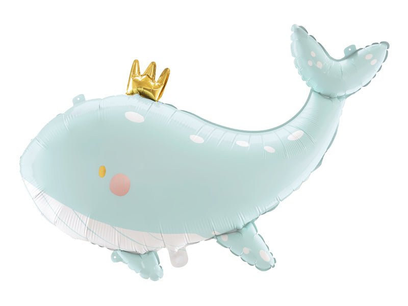 Aqua Breeze Whale Foil Balloon - Cute Party Centerpiece | 30.5x20 Inches - Ellie's Party Supply