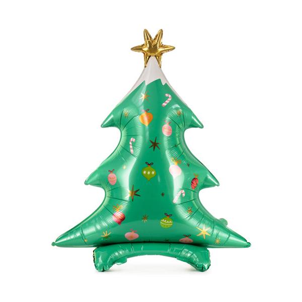 Christmas Tree Standing Foil Balloon - Holiday Party Decor (30.5x37 Inches) - Ellie's Party Supply