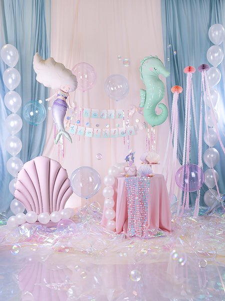 Colorful Shell Foil Balloon - Under the Sea Party Centerpiece | 37.8x31.5 Inches - Ellie's Party Supply