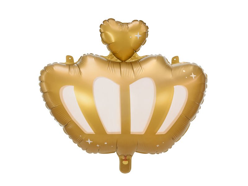 Giant Gold Foil Crown Balloon | Air or Helium Filled | 20 x 17 Inches - Ellie's Party Supply