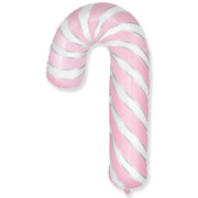 Giant Pastel Pink and White Candy Cane Christmas Balloon (39 Inches) - Ellie's Party Supply