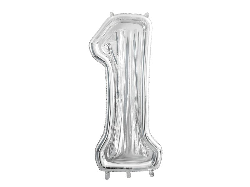 GIANT Standing Silver Number Balloon Frame 0 - 9 | Air Filled | 49 Inches - Ellie's Party Supply