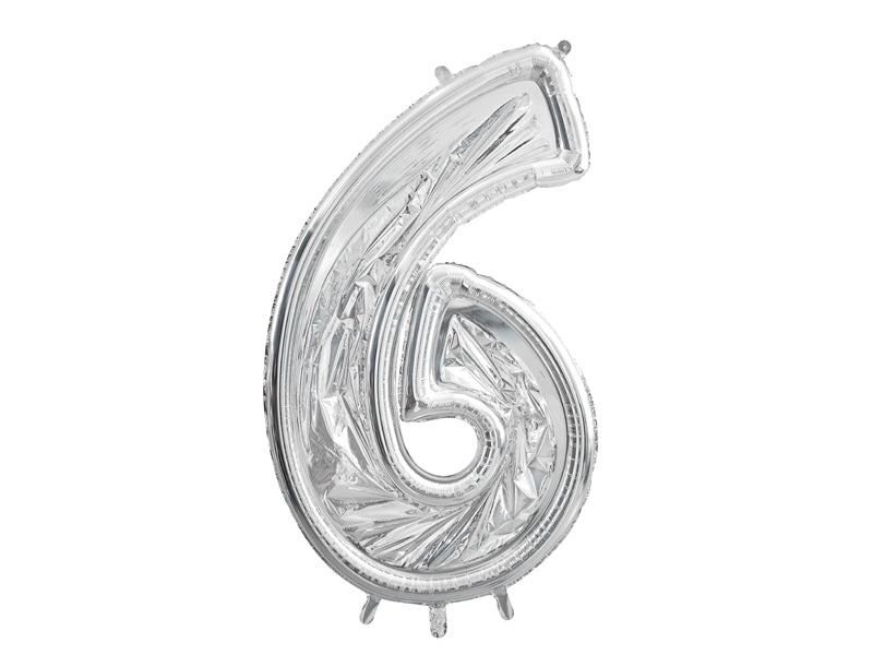 GIANT Standing Silver Number Balloon Frame 0 - 9 | Air Filled | 49 Inches - Ellie's Party Supply