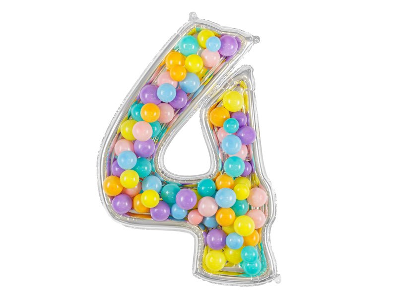 GIANT Standing Silver Number Balloon Frame 0 - 9 | Air Filled | 49 Inches - Ellie's Party Supply