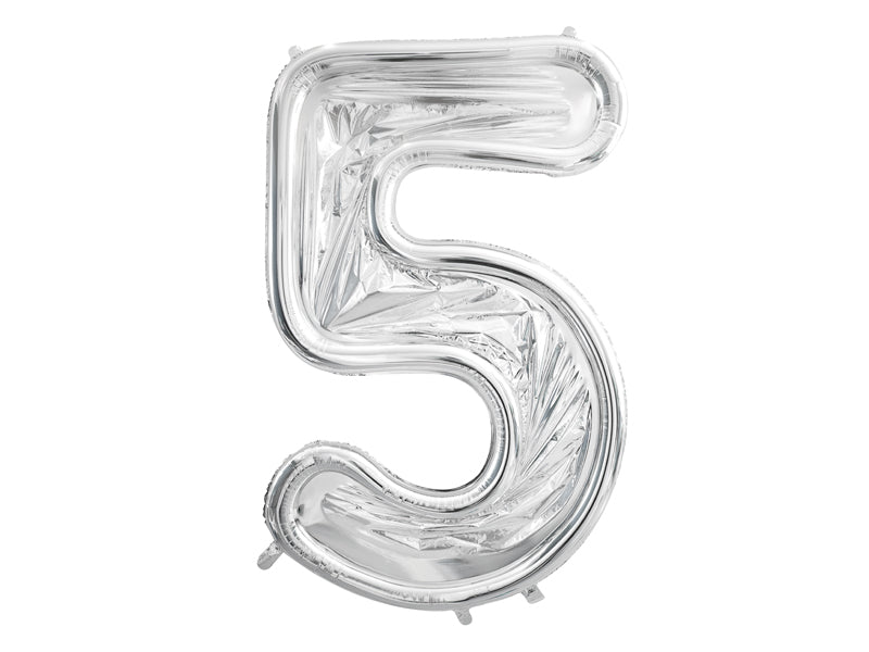 GIANT Standing Silver Number Balloon Frame 0 - 9 | Air Filled | 49 Inches - Ellie's Party Supply