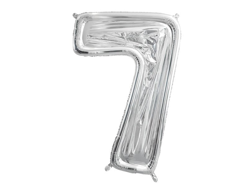 GIANT Standing Silver Number Balloon Frame 0 - 9 | Air Filled | 49 Inches - Ellie's Party Supply