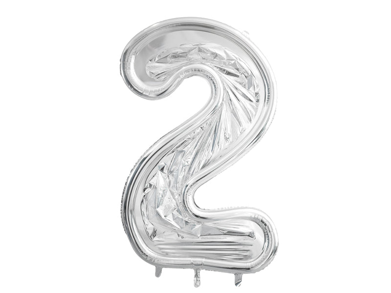 GIANT Standing Silver Number Balloon Frame 0 - 9 | Air Filled | 49 Inches - Ellie's Party Supply