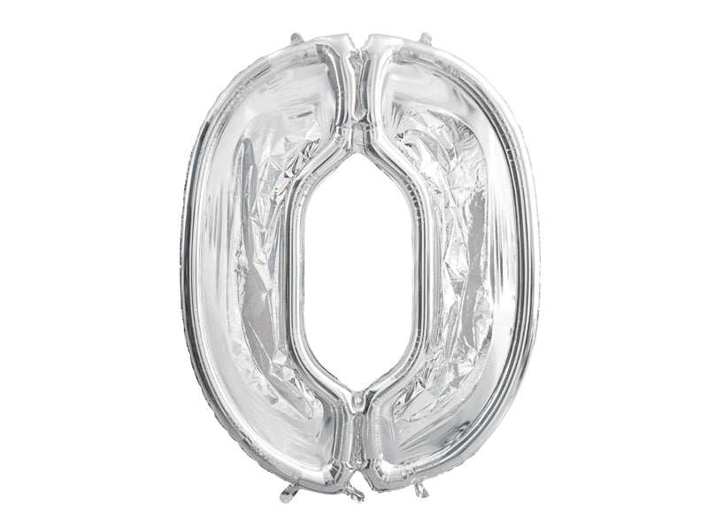 GIANT Standing Silver Number Balloon Frame 0 - 9 | Air Filled | 49 Inches - Ellie's Party Supply