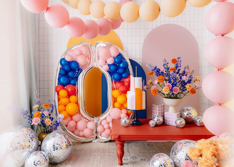 GIANT Standing Silver Number Balloon Frame 0 - 9 | Air Filled | 49 Inches - Ellie's Party Supply