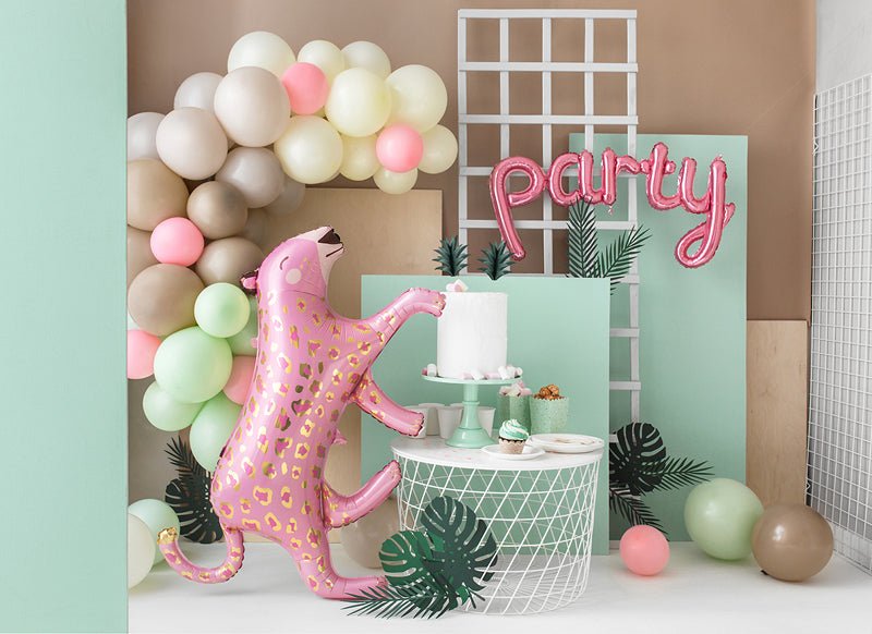 Glossy Leopard Foil Balloon - Jungle Party Centerpiece | 40.5x24 Inches - Ellie's Party Supply