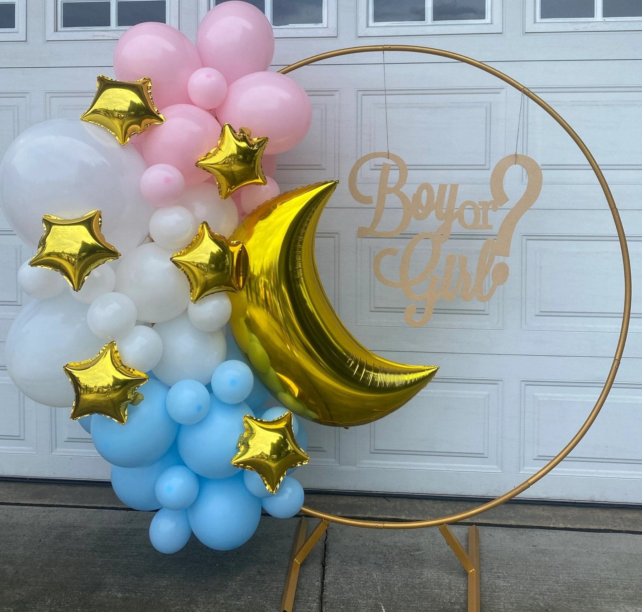 Gold Moon and Star Balloons (7 - Pack) - Ellie's Party Supply