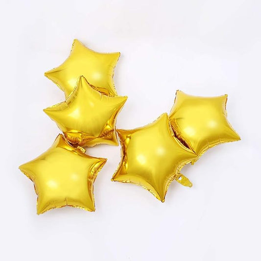 Gold Star Balloons (5 - Pack) - Ellie's Party Supply