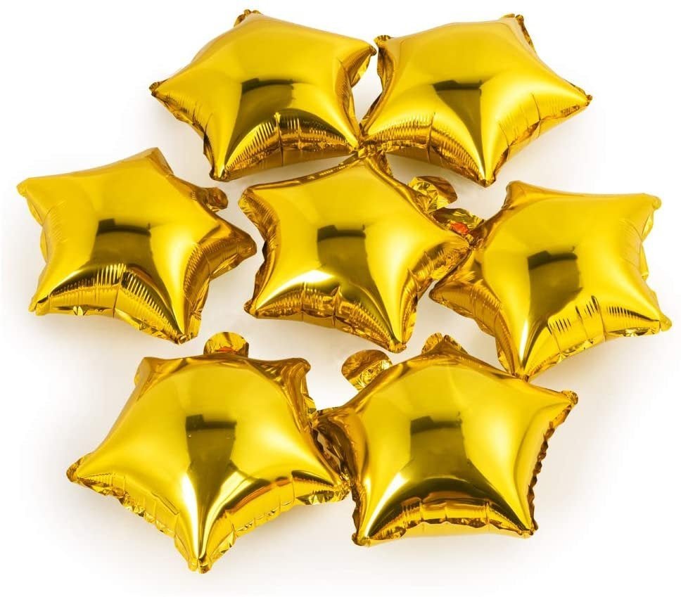 Gold Star Balloons (5 - Pack) - Ellie's Party Supply