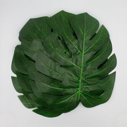 Green Monstera Tropical Leaves (12 - Pack) - Ellie's Party Supply