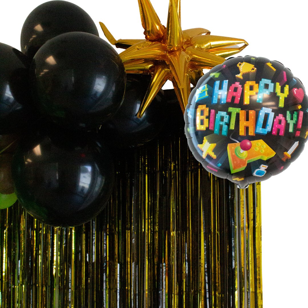 Happy Birthday Gaming Round Foil Balloon (18 Inches) - Ellie's Party Supply