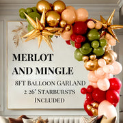 Merlot & Mingle Balloon Arch Kit with Starbursts (8 feet) - Balloon Garland Kit - Ellie's Party Supply