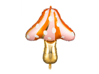 Mushroom Foil Balloon - Matte Finish with Gold Print | 26x30 Inches | Air or Helium - Ellie's Party Supply