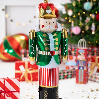 Nutcracker Standing Foil Balloon - Holiday Party Decor (13.5x33.5 Inches) - Ellie's Party Supply