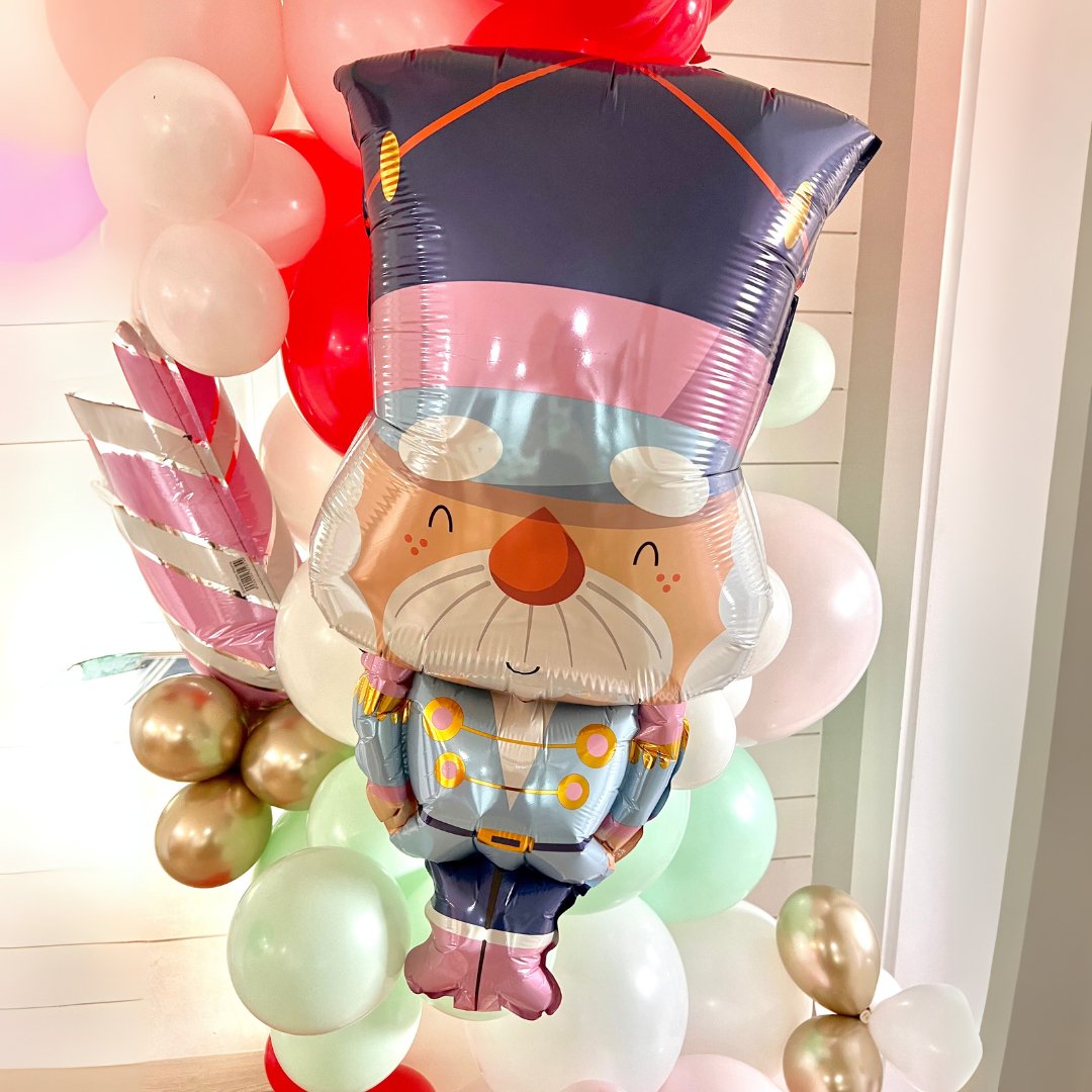 Pastel Nutcracker Foil Balloon - Holiday Party Decor (34 Inches) - Ellie's Party Supply