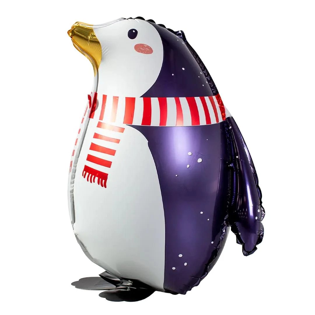 Penguin Foil Balloon - Glossy Holiday Party Decoration (11.5x16.5 Inches) - Ellie's Party Supply