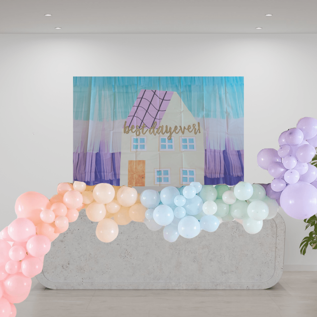 Peppa Pig House Vinyl Backdrop (5x7 Feet) - Ellie's Party Supply