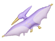 Purple & Gold Pterodactyl Foil Balloon - Dinosaur Party Centerpiece | 45x20.5 Inches - Ellie's Party Supply