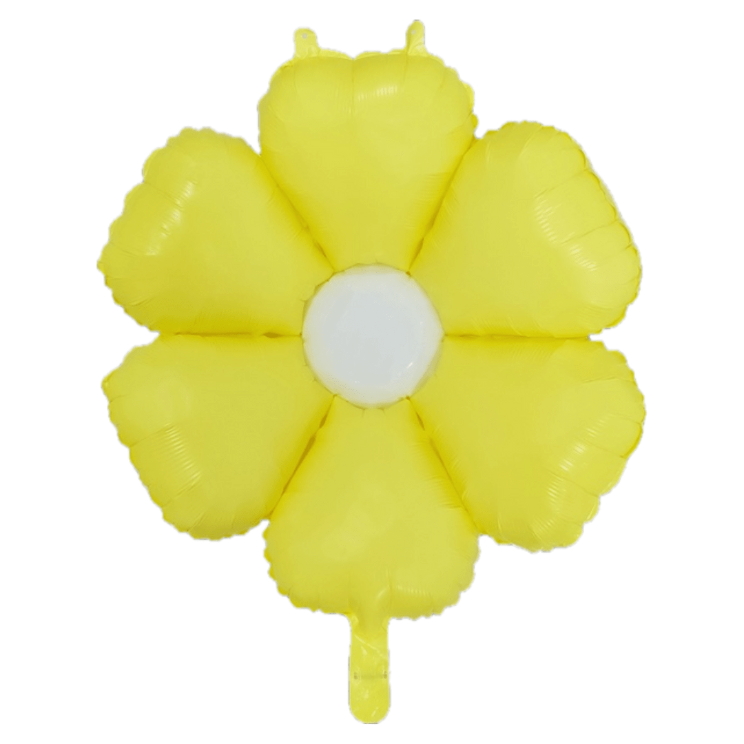 Small White, Mint Green, Yellow Daisy Flower Foil Balloon (20 Inches) - Ellie's Party Supply