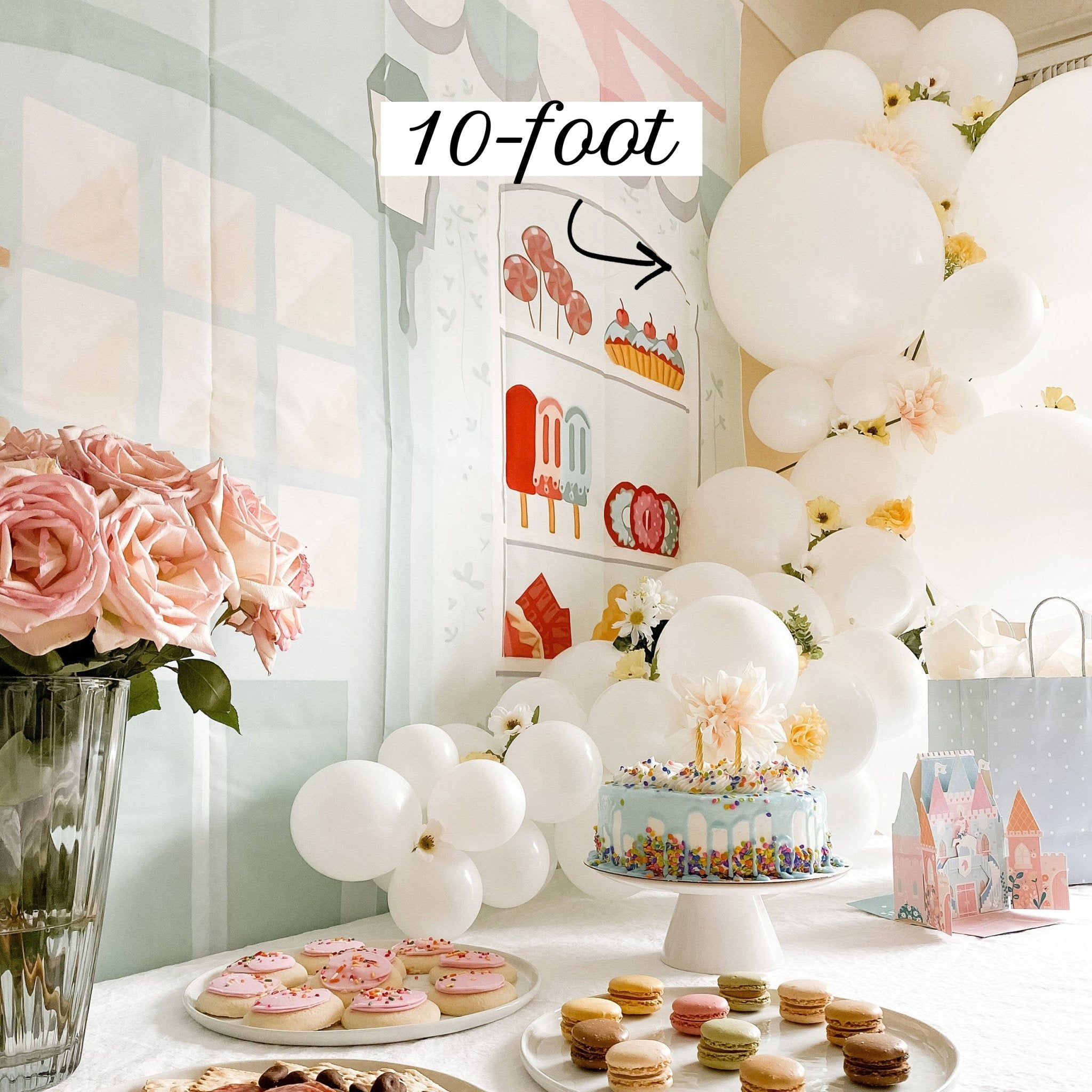 White Wedding Backdrop Garland Balloon Kit from Ellie's Party Supply