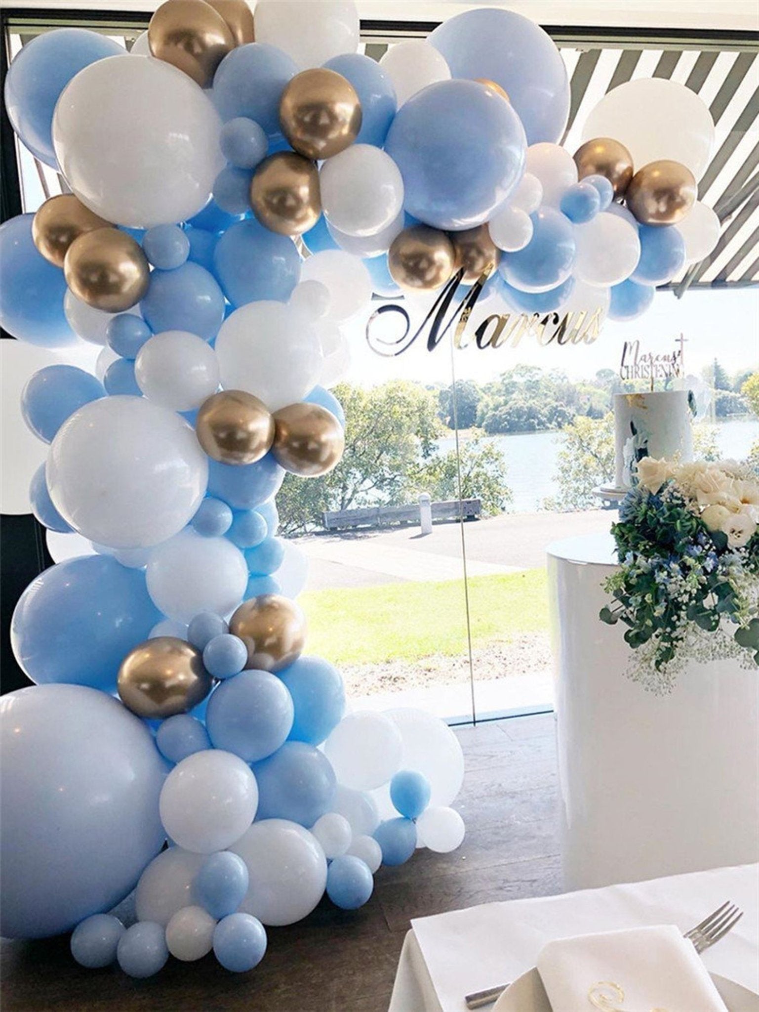 Baby shower store balloon arch boy