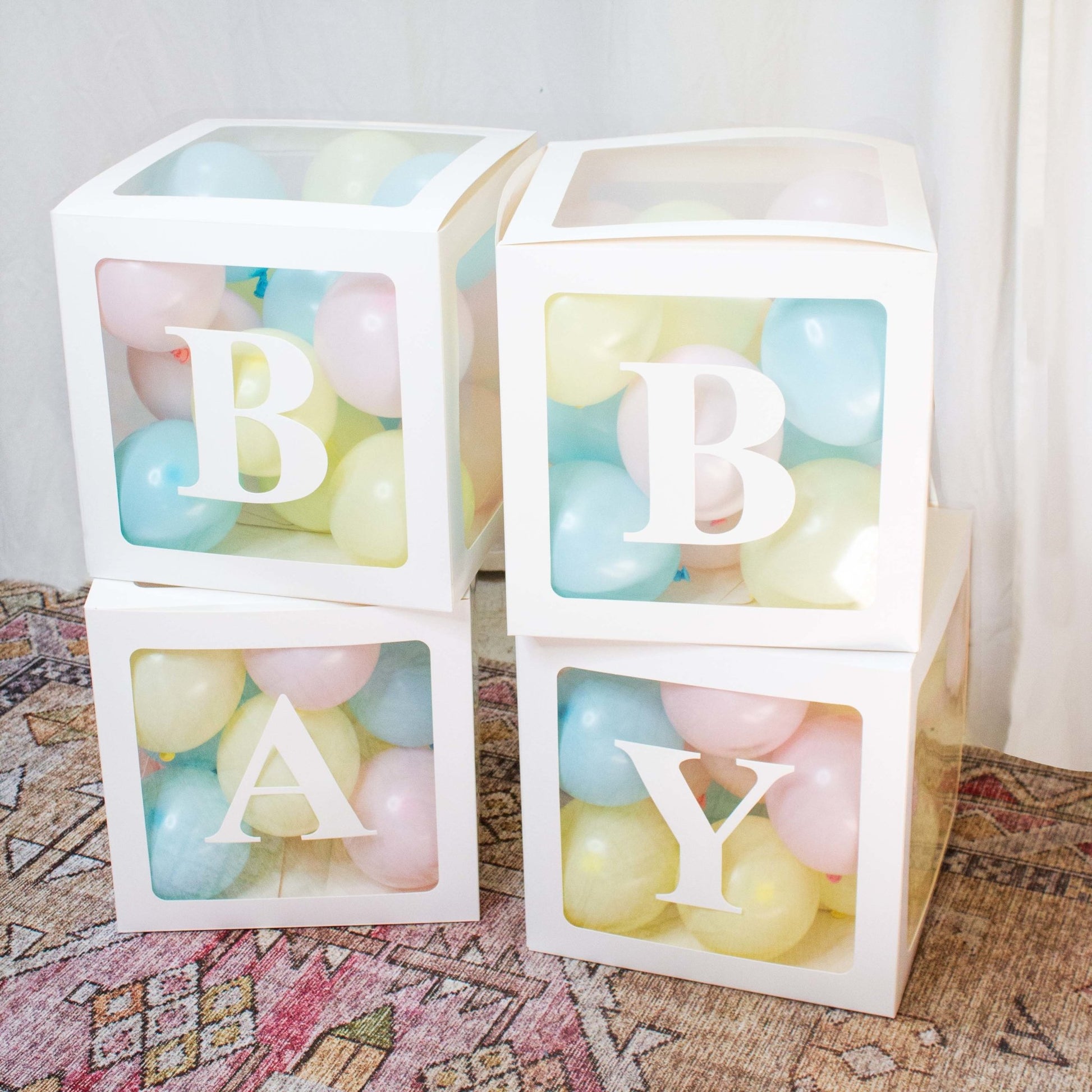 Gender Reveal Decorations - Letter Blocks Boxes with Baby Letters and  Balloon Garland Arch Kit, Baby Balloon Boxes for Gender Reveal & Baby  Shower