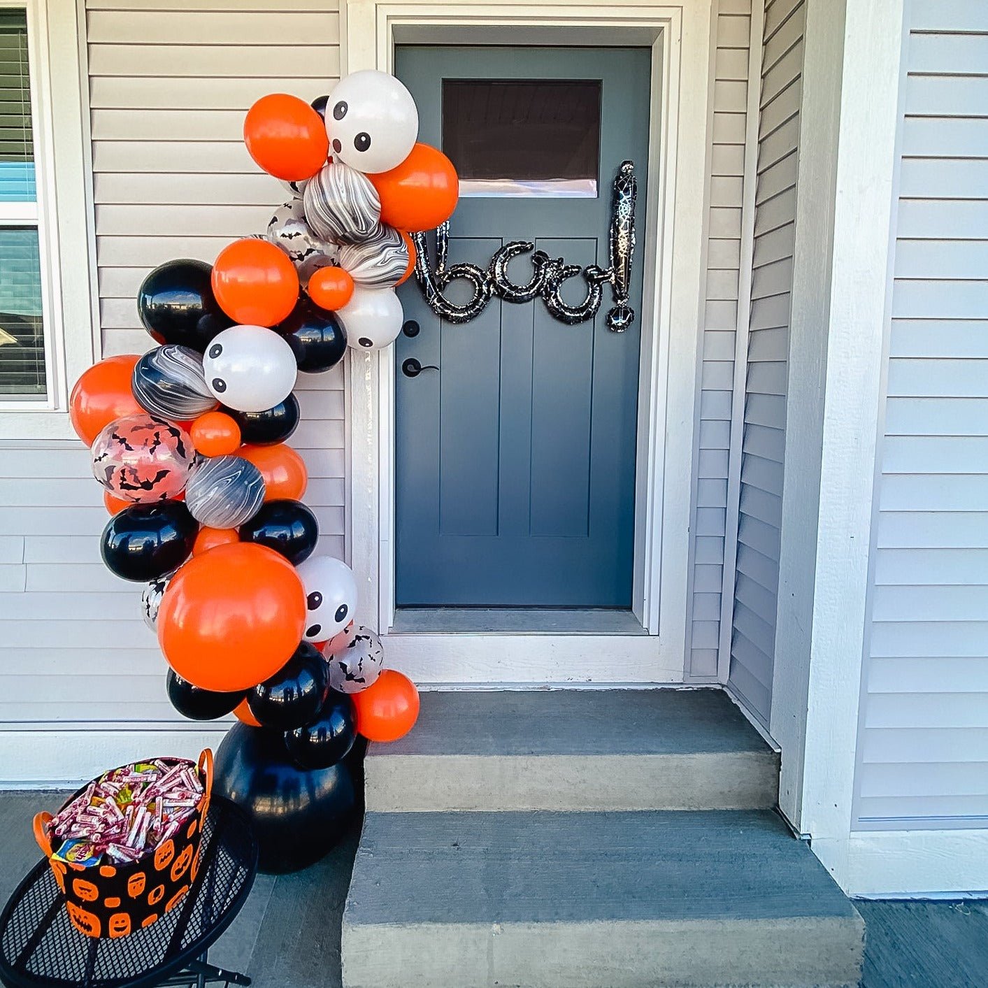 Black & Orange Halloween Balloon Arch - Balloon Garland Kit - Ellie's Party Supply