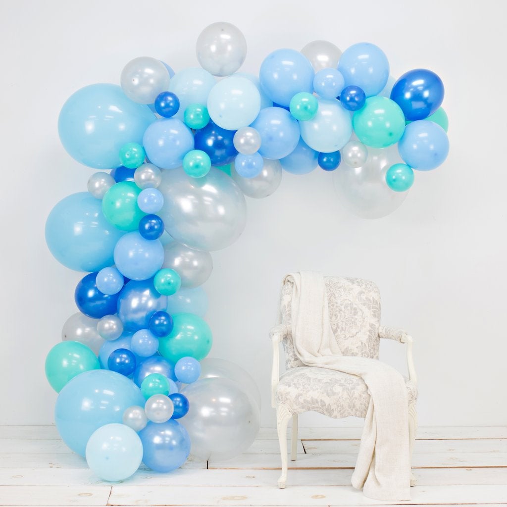 Blue Baby Shark Party Balloon Arch - Balloon Garland Kit - Ellie's Party Supply