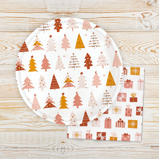 Boho Christmas Present Icon Napkins (Set of 16) - Ellie's Party Supply