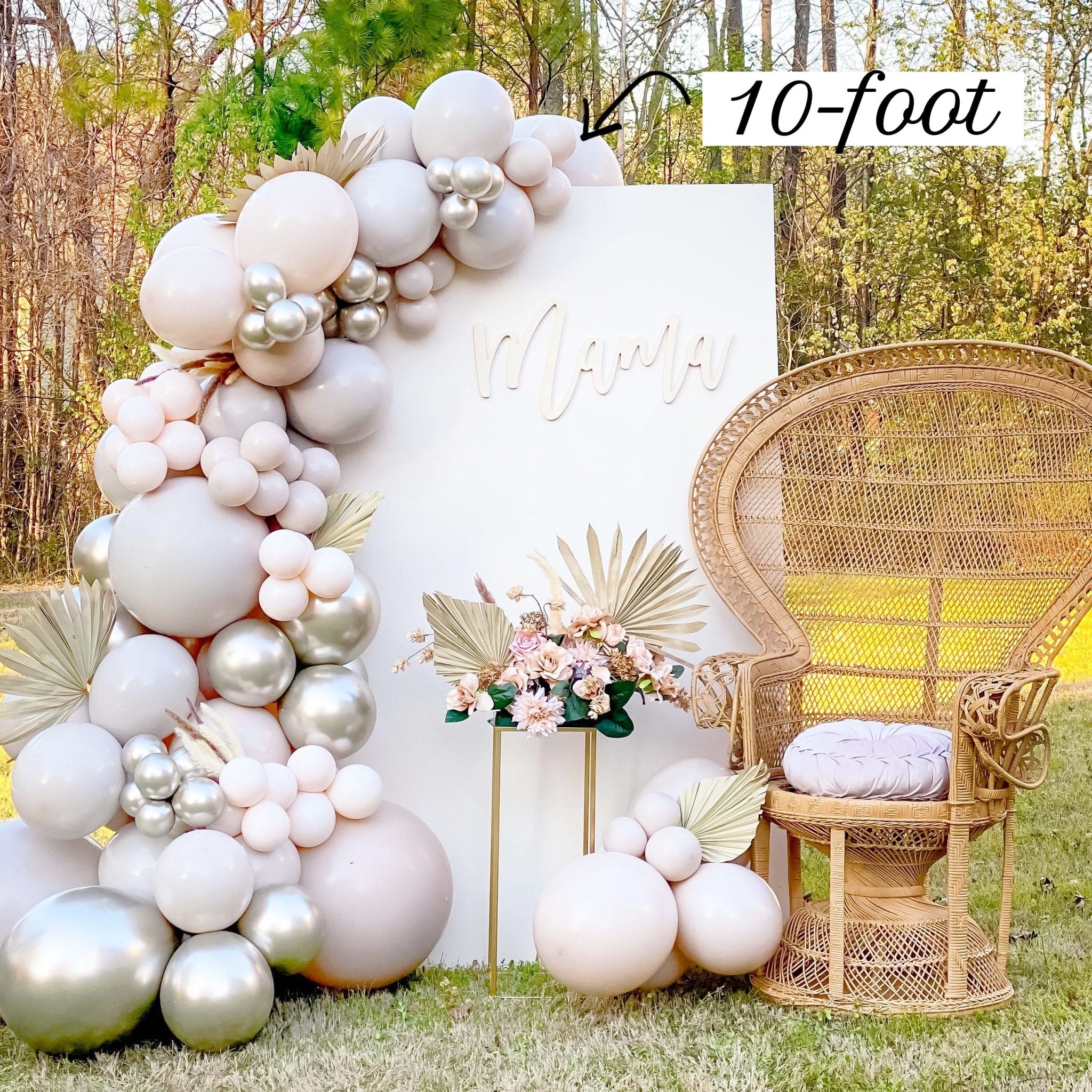 Boho Neutral Gold Balloon Arch Kit - Warm Gray, Linen, & Gold Balloon Garland Kit - Ellie's Party Supply