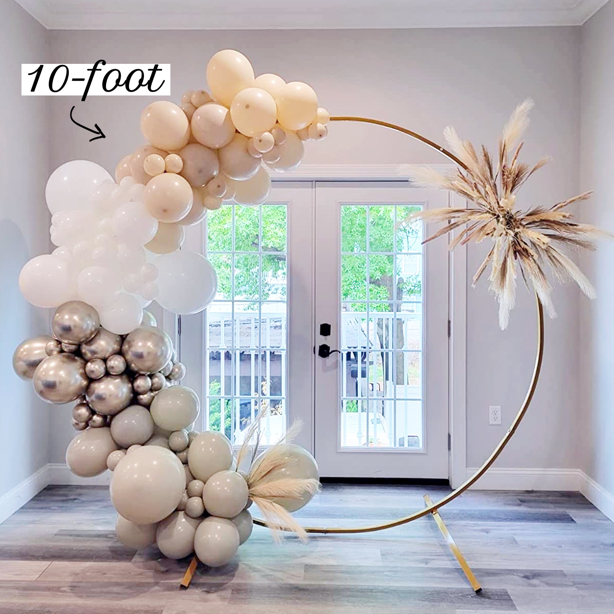 Boho Neutral Gold Balloon Arch Kit - Warm Gray, Linen, & Gold Balloon Garland Kit - Ellie's Party Supply