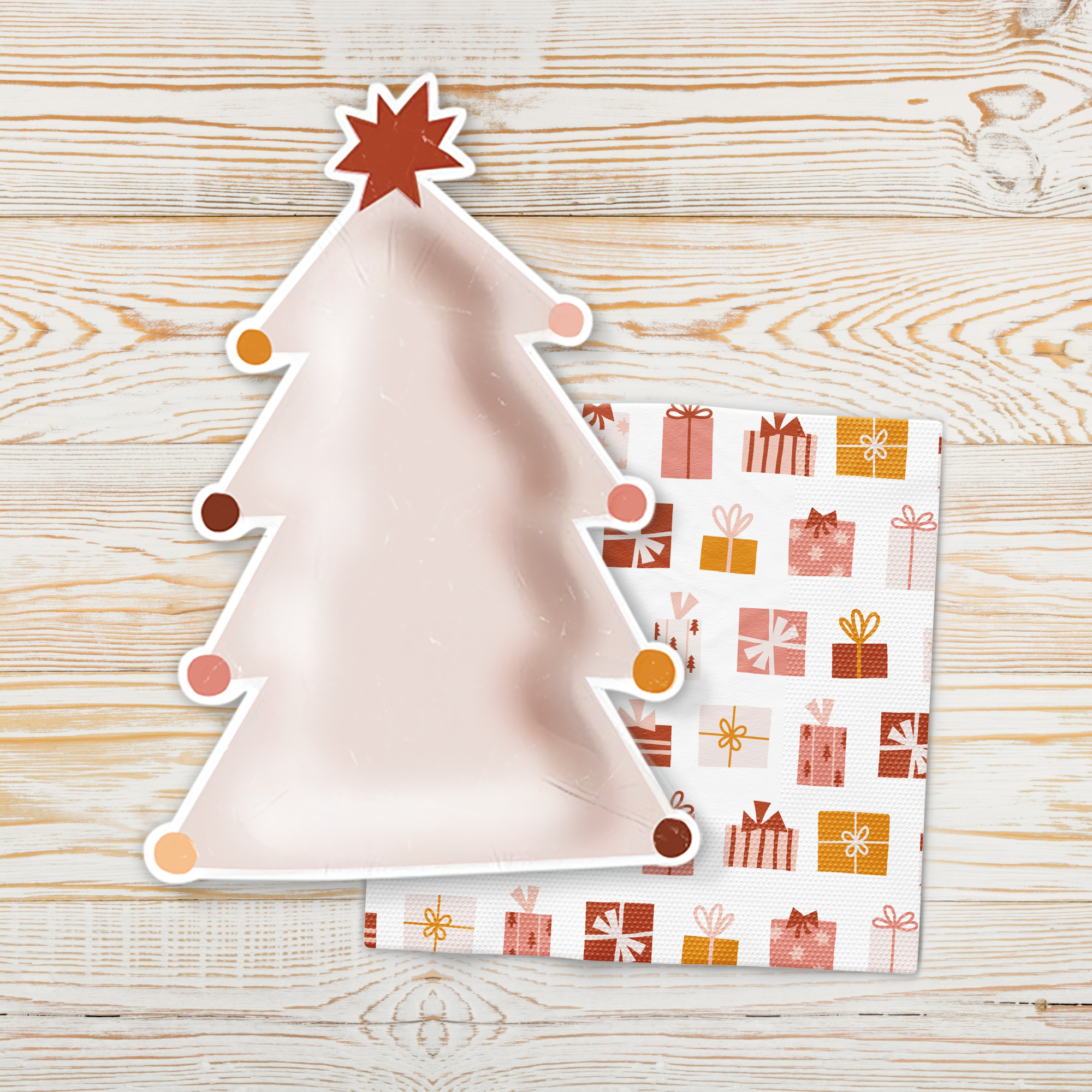 Pink Christmas Tree Paper Plates