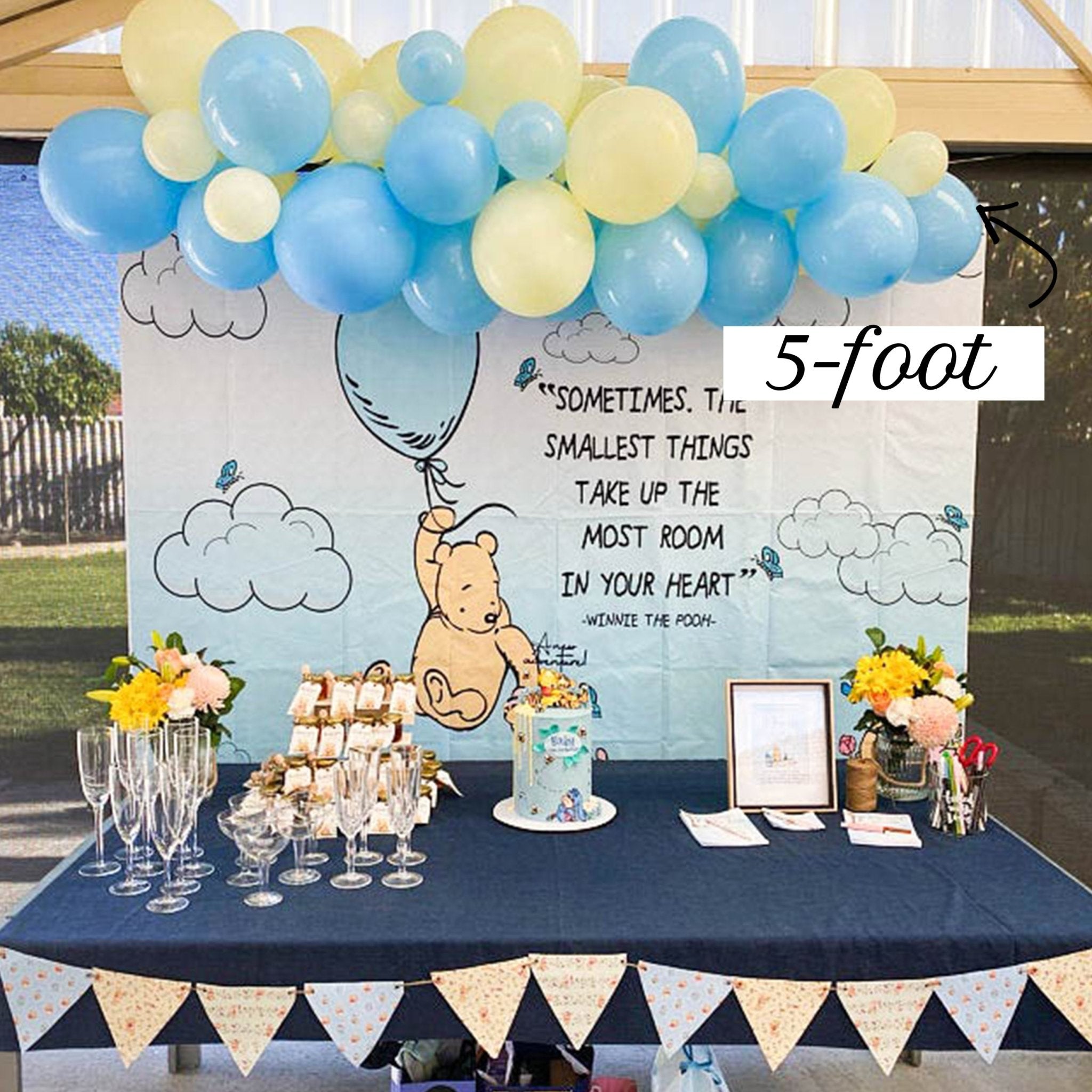 Classic Pooh Balloon Arch - Blue and Yellow Balloon Garland Kit - Ellie's Party Supply