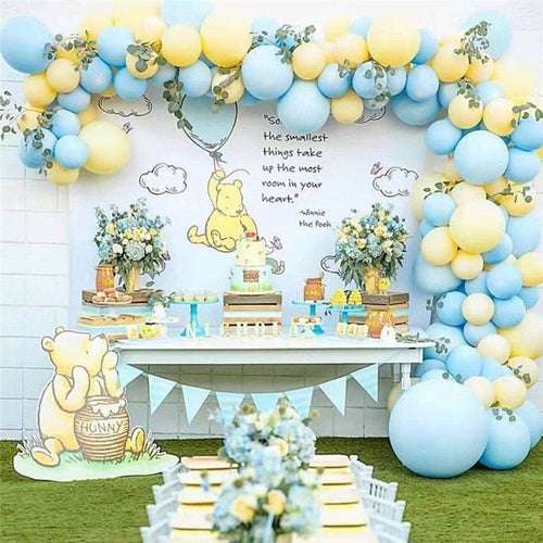 Classic Pooh Balloon Arch - Blue and Yellow Balloon Garland Kit - Ellie's Party Supply