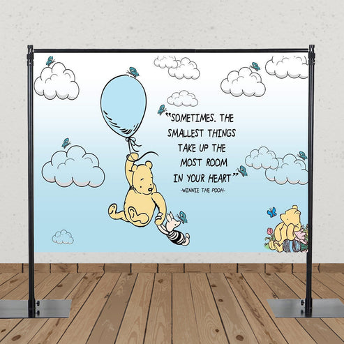 Classic Blue & Yellow Winnie the Pooh Backdrop from Ellie's Party Supply