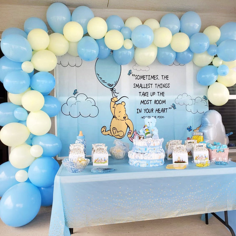 Classic Blue & Yellow Winnie the Pooh Backdrop from Ellie's Party Supply