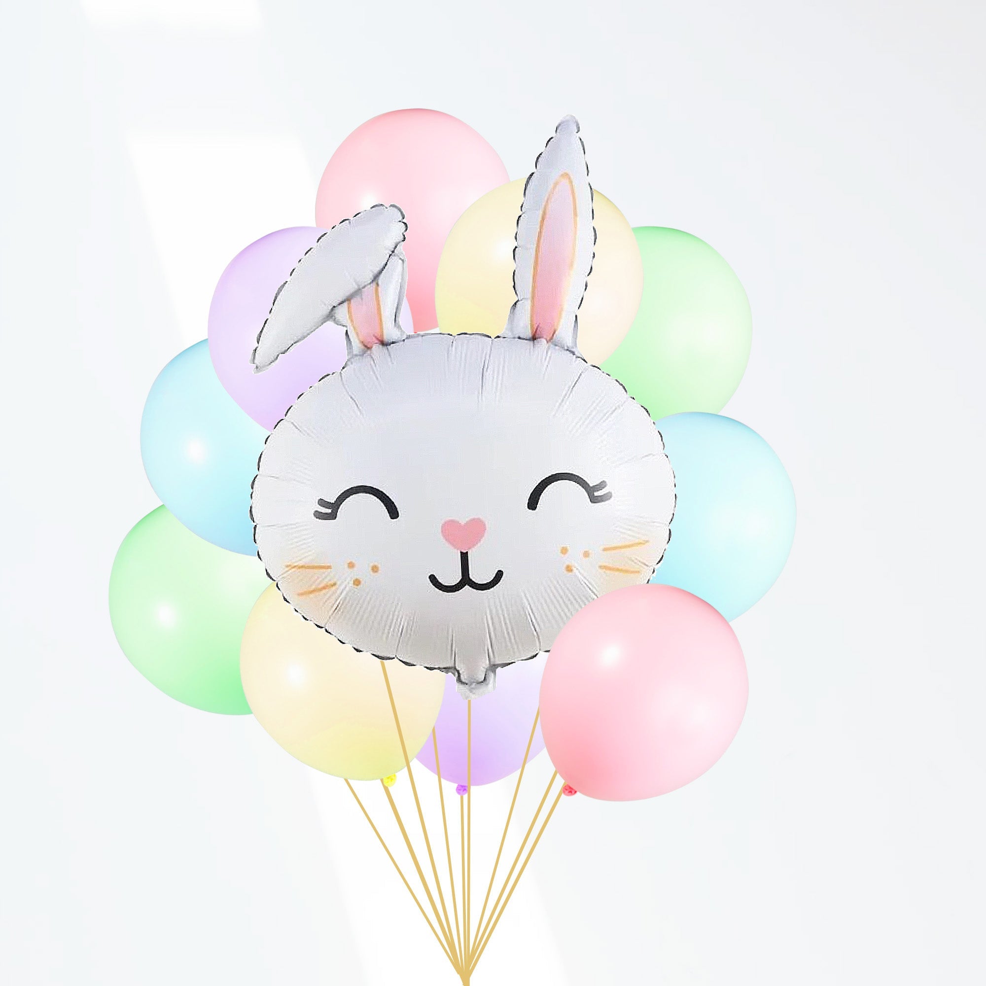 Cute Spring Bunny Pastel Balloon Bouquet (11 Pack) - Ellie's Party Supply