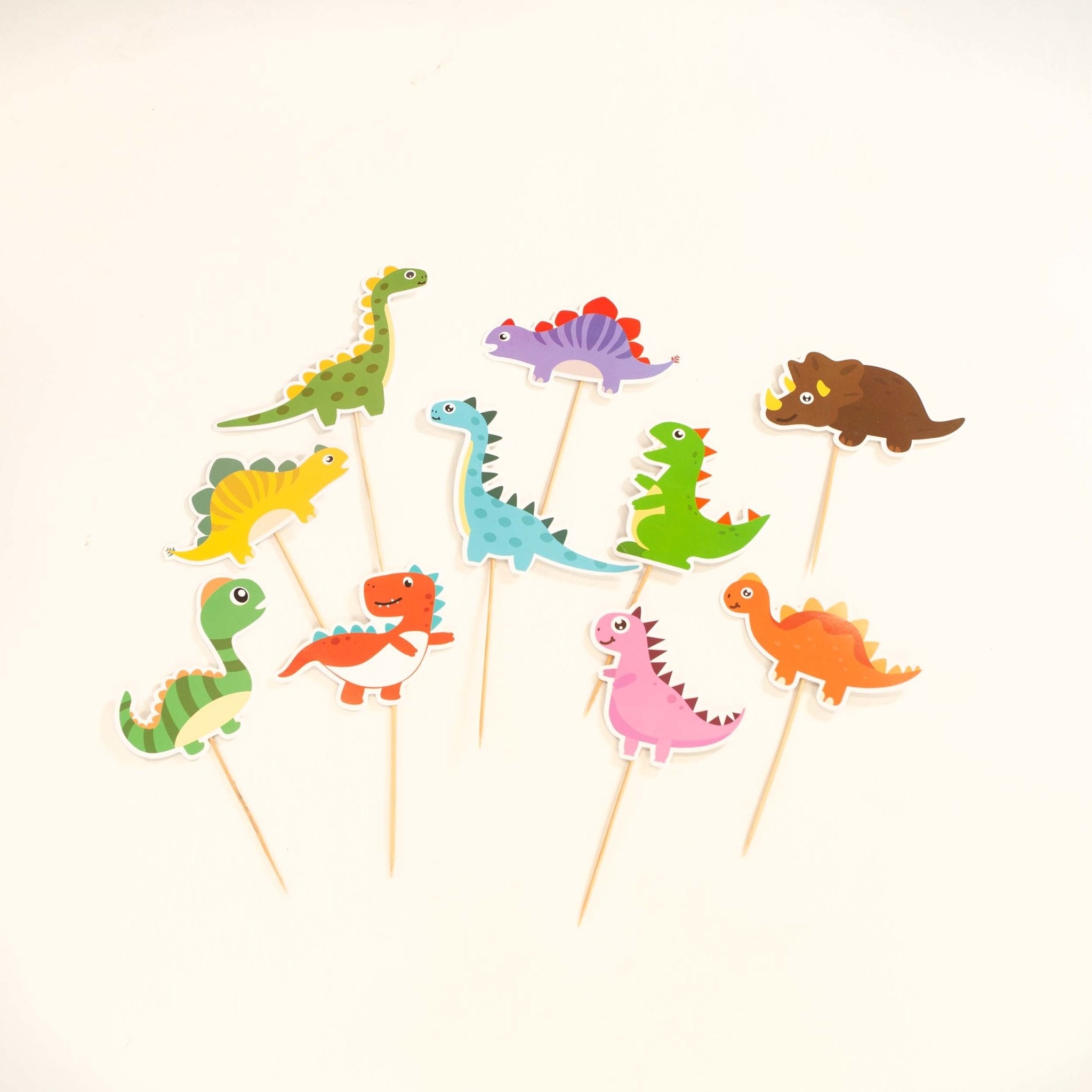 Dinosaur Party Cake Toppers (Set of 10) - Ellie's Party Supply