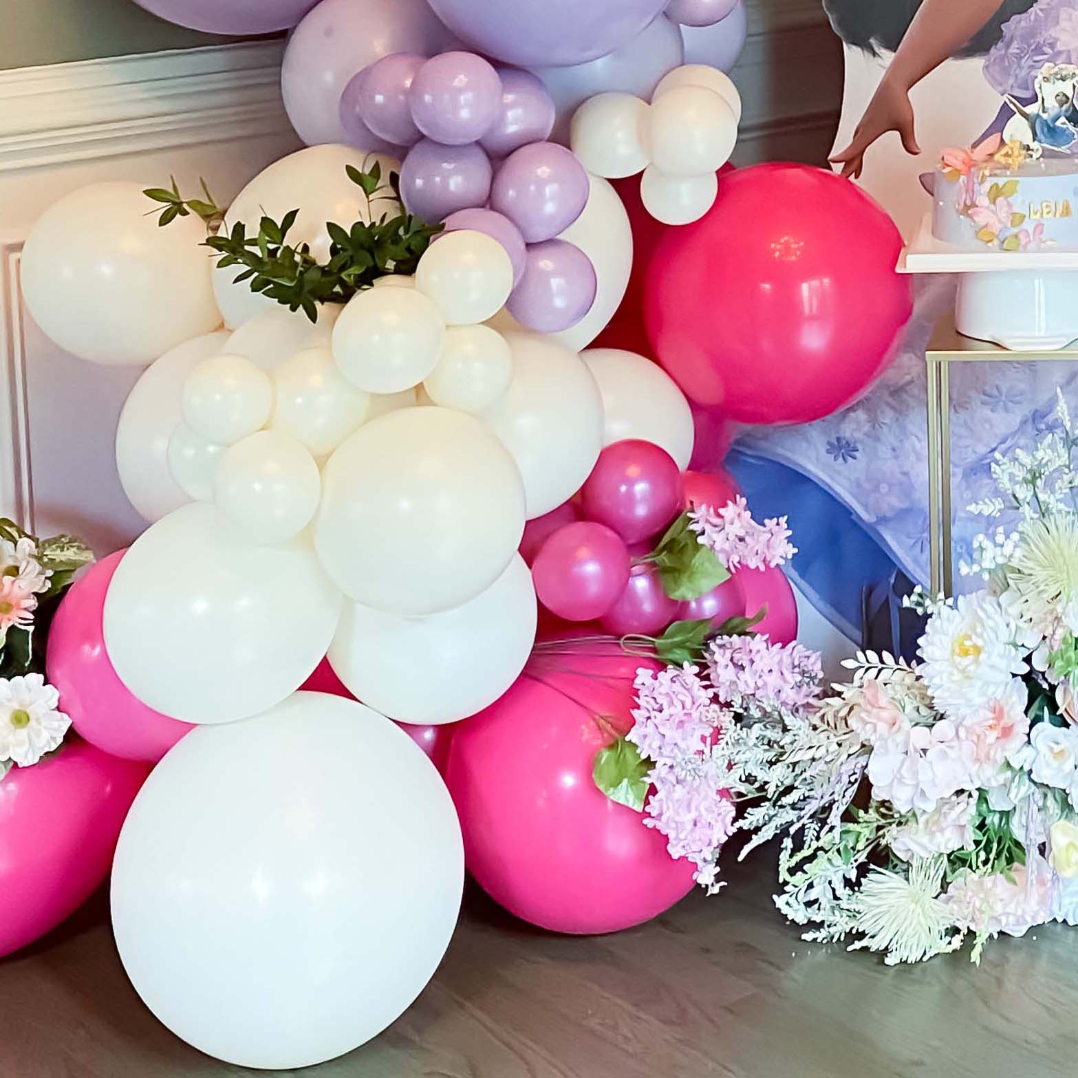 Encanto Birthday Balloon Arch - Pink, Purple, & White Balloon Garland Kit - Ellie's Party Supply