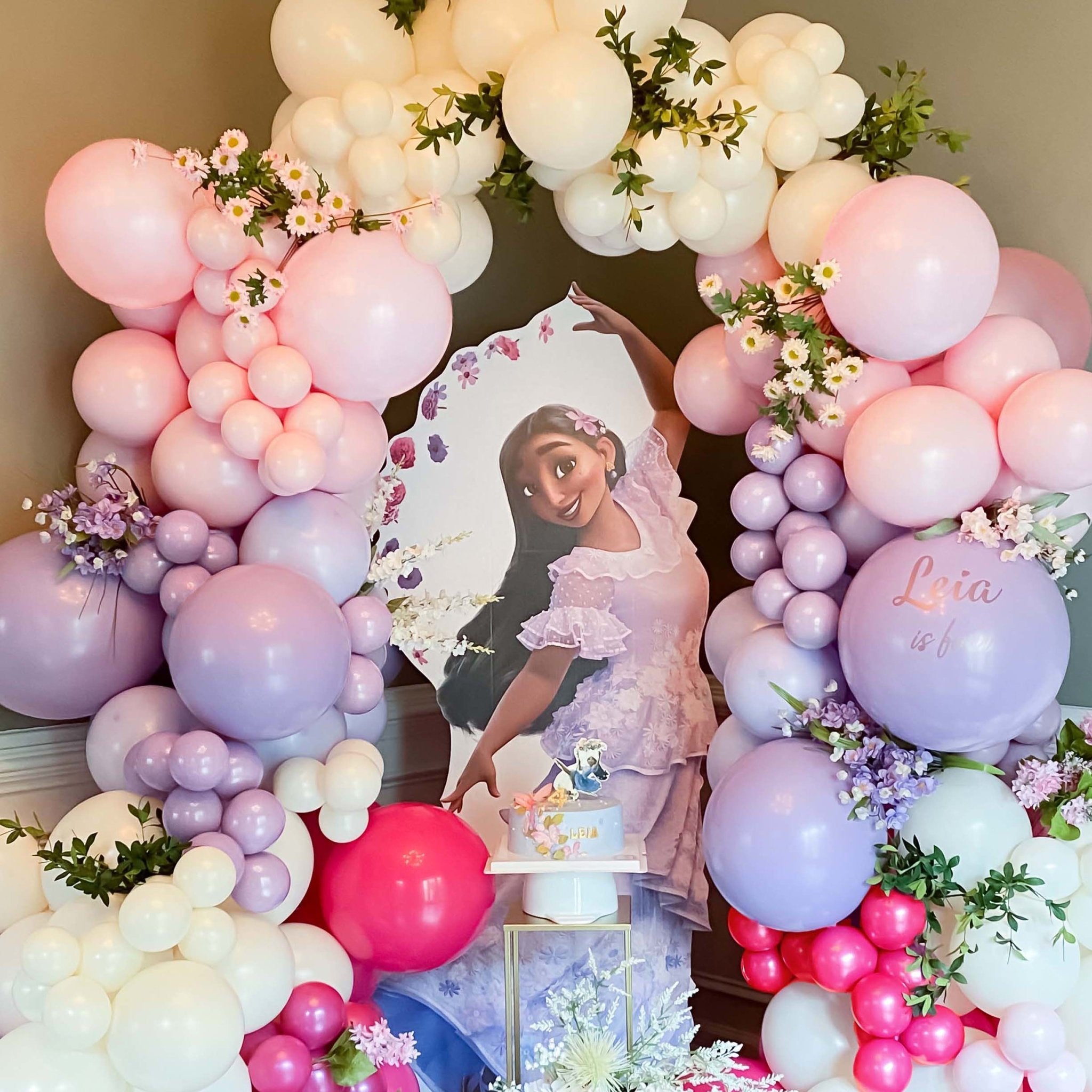 Encanto Birthday Balloon Arch - Pink, Purple, & White Balloon Garland Kit - Ellie's Party Supply