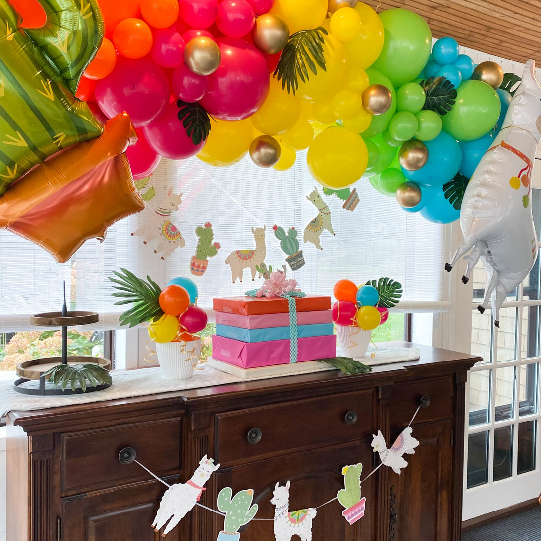 Fiesta Balloon Arch - Tropical Neon Balloon Garland Kit - Ellie's Party Supply