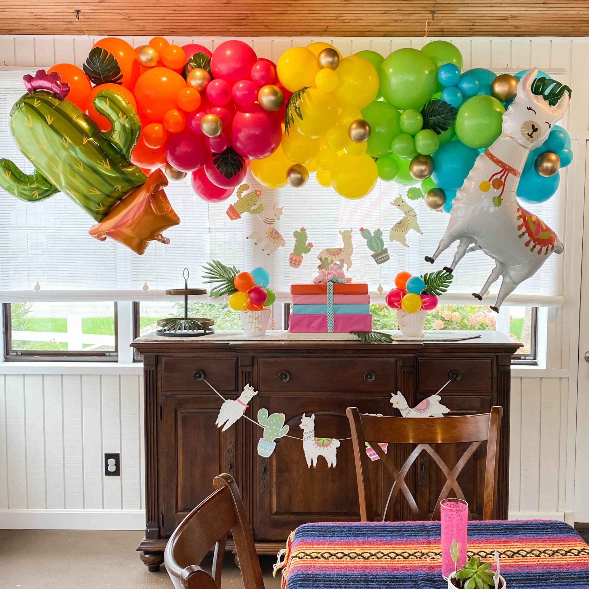 Fiesta Balloon Arch - Tropical Neon Balloon Garland Kit - Ellie's Party Supply