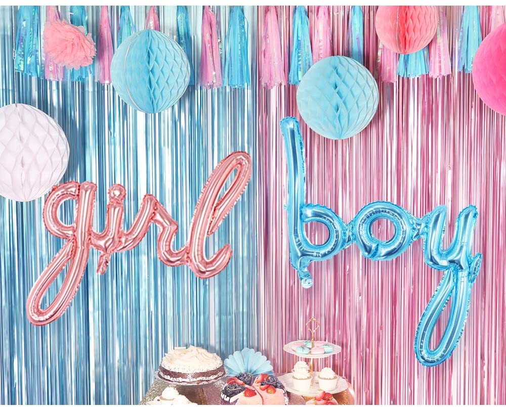 Gender Reveal Decorations,Gender Reveal Party Supplies,He or She Reveal  Backdrop Sign Baby Shower Party Supplies